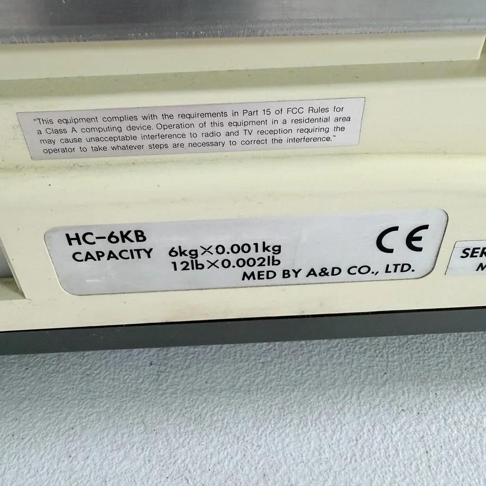 A&D HC-6KB Precision Counting Scale 12lb X 0.002lb 6kg X 0.001kg W/ Cord TESTED
